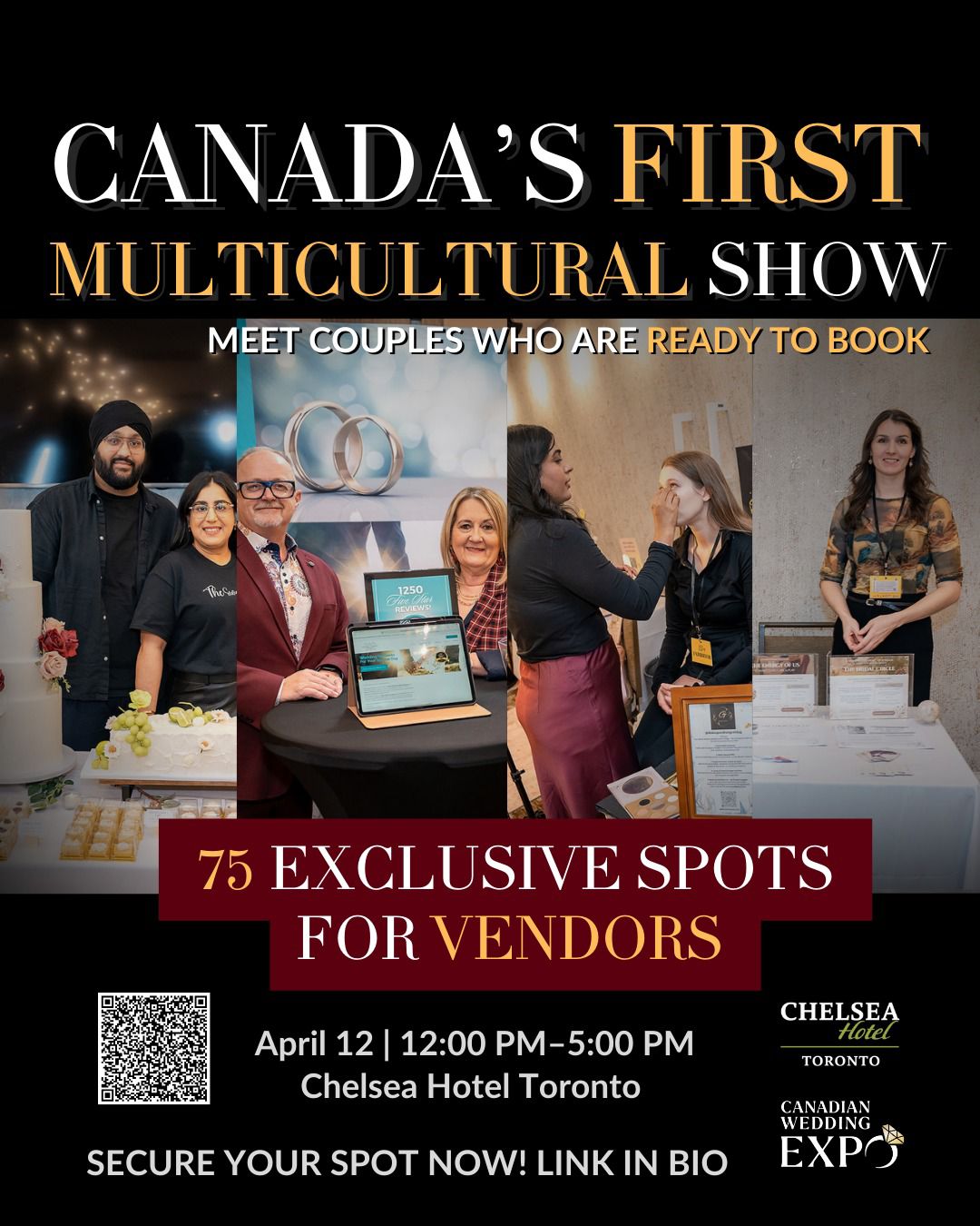 ✨💍 Join us at the Canadian Wedding Expo 2026! 💍✨

We’re excited to share that we’ll once again be attending the Canadian Wedding Expo 2026 at the beautiful Chelsea Hotel in downtown Toronto — and we can’t wait to meet all the newly engaged couples!

📅 Sunday, April 12, 2026
🕛 12:00 PM – 5:00 PM
📍 33 Gerrard Street W, Toronto

💐 Inspirational exhibits featuring top planners, florists, photographers, DJs & more
🎶 Live cultural entertainment every hour
🎤 Expert workshops & Q&A sessions
💰 Exclusive show-only deals
🎁 Swag bags for the first 200 attendees + amazing prizes

We’ll be there connecting with couples, sharing inspiration, and helping you bring your wedding vision to life. Come say hello, ask questions, and let’s start planning something unforgettable 💕

Tag your fiancé(e) or your wedding planning crew and make it a date!

Learn more ➡ bridalconfidential.com/business/canadian-wedding-expo-2026

#CanadianWeddingExpo #TorontoWeddings #WeddingPlanning #EngagedLife #BridalConfidential #GTAweddings